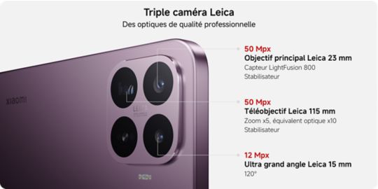 Smartphone XIAOMI Pack 17T conçu avec Leica 256Go Noir + Redmi buds 6 play Noir + Chargeur 67W + étui