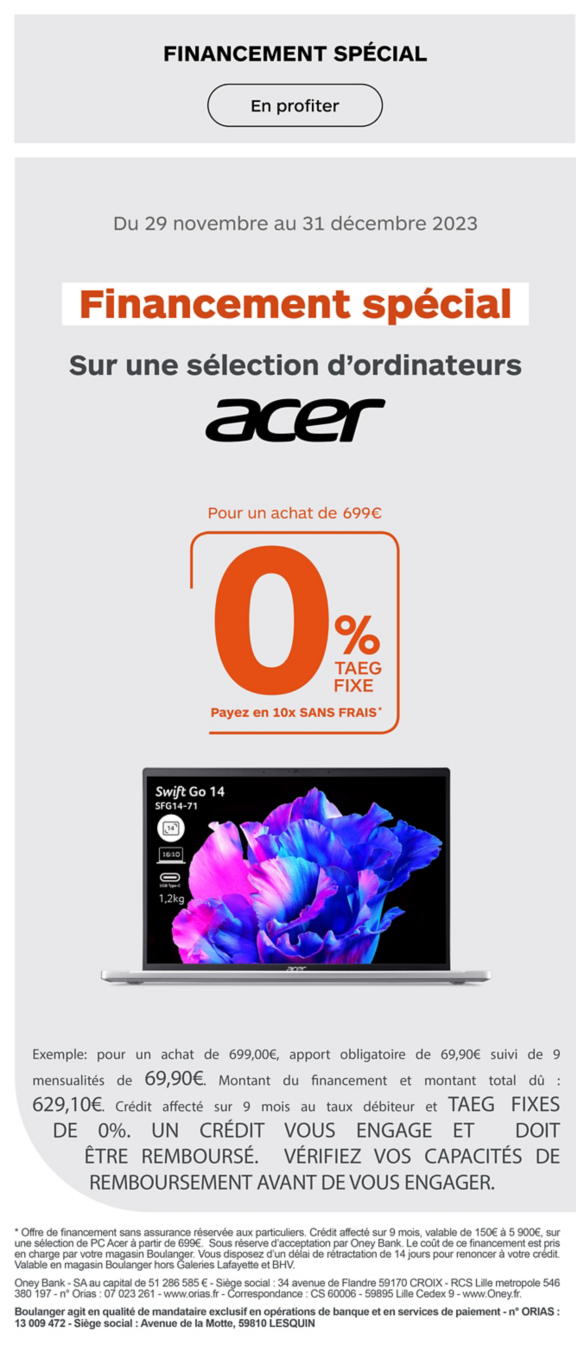 Financement acer