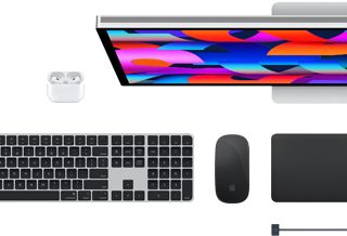 Accessoires Mac : AirPods, Studio Display, Magic Keyboard, Magic Mouse, Magic Trackpad, câble de charge MagSafe en couleur minuit