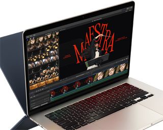 MacBook Air affichant un montage vidéo pour mettre en avant les capacités de la puce M4