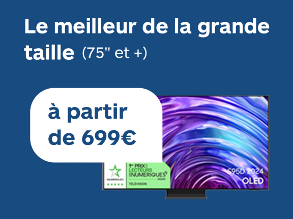 Le meilleur de la grande taille TV 75" et + à partir de 699€