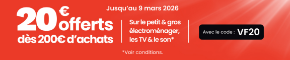 20€ offerts dès 200€ d'achats