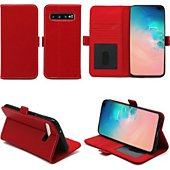 Housse Xeptio Samsung Galaxy S10+ portefeuille rouge