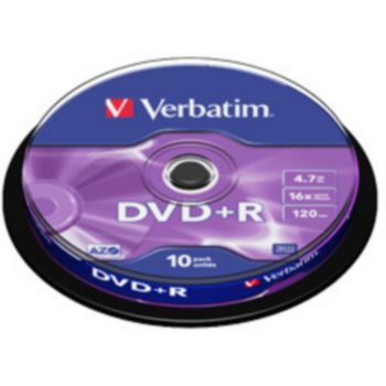 Verbatim 43498 DVD+R SP10 DATALIFE+ 16X