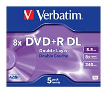 DVD vierge Verbatim  DVD+R Double 8.5GO 5PK Double layer 8x