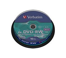 DVD vierge Verbatim  DVD-RW 4.7GB 10PK Spindle 4x