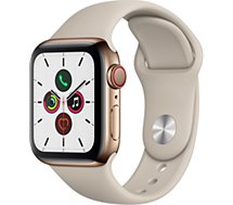 Montre connectée Apple Watch  40MM Acier Or/Gris Sable Series 5 Cellul