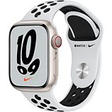 Montre connectée Apple Watch  Nike 41MM Alu Lum/Plat Noir Series 7 Cel