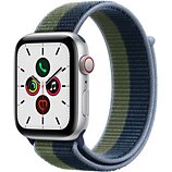 Montre connectée Apple Watch  SE 44MM Alu Argent/Bleu Boucle Vert Cell