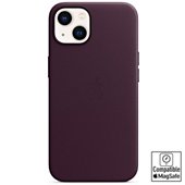 Coque Apple iPhone 13 Cuir bordeaux MagSafe
