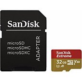 Carte Micro SD Sandisk Extreme microSDHC 32Go + SD adapteu