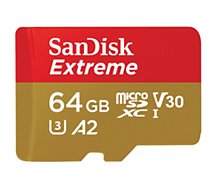 Carte Micro SD Sandisk  Extreme microSDXC 64Go + SD adapteu