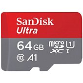 Carte Micro SD Sandisk Ultra microSDXC 64Go + SD adapteur