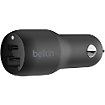 Chargeur allume-cigare Belkin 30W USB-C + USB-A (18W + 12W) noir