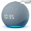 Assistant vocal Amazon Echo Dot 4 avec Horloge Bleu gris