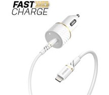 Chargeur allume-cigare Otterbox  USB C 18W + cable USB C-Lightning Blanc