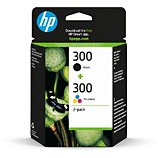 Cartouche d'encre HP  300 noire + couleurs