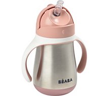 Tasse Beaba  paille inox 250 ml - old pink