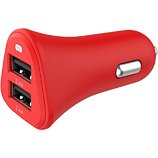 Chargeur allume-cigare Essentielb  2 USB 4,8A rouge