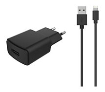 Chargeur secteur Essentielb  USB 2,4A + Cable lightning noir