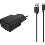 Chargeur secteur Essentielb  USB 2,4A + Cable Micro-USB noir