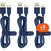 Câble micro USB Essentielb pack de 3 cables 1m bleu