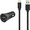 Chargeur allume-cigare Essentielb 2 USB 2.4A + Cable Micro USB Noir