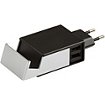 Chargeur secteur Adeqwat Noir-Argent avec support - 2 USB 2.4A