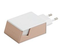 Chargeur secteur Adeqwat  Blanc-rose avec support - 2 USB 2.4A