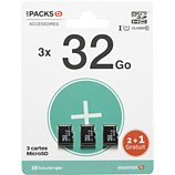 Carte Micro SD Essentielb  Pack de 3 cartes micro SD 32Go