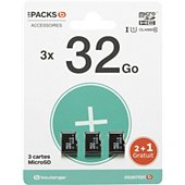 Carte Micro SD Essentielb Pack de 3 cartes micro SD 32Go