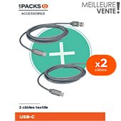 Câble USB C Adeqwat pack de 2 cables : 1m20 + 2m