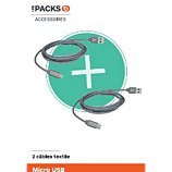 Câble micro USB Adeqwat Pack de 2 cables 1m20 + 2m Anthracite