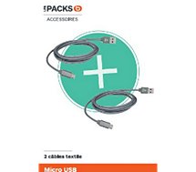 Câble micro USB Adeqwat  Pack de 2 cables 1m20 + 2m Anthracite