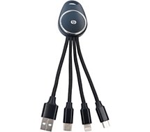 Câble trio Essentielb  court 3 en 1 (lightning microUSB USB-C)