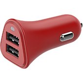 Chargeur allume-cigare Essentielb 2 USB 2.4A  Rouge