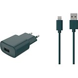 Chargeur secteur Essentielb  USB 2.4A + Cable lightning - Vert