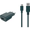 Chargeur secteur Essentielb USB 2.4A + Cable USB C Vert