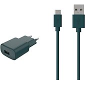 Chargeur secteur Essentielb USB 2.4A + Cable Micro USB Vert