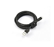 Câble micro USB Adeqwat  vers USB noir 2m tréssé