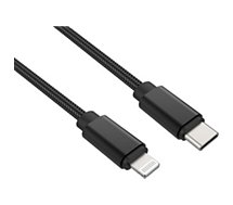 Câble Lightning Adeqwat  vers USB-C 2m noir certifié Apple