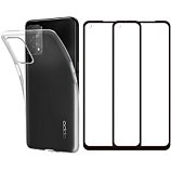 Pack Essentielb  Oppo A54/A74 5G Coque + Verre trempé x2
