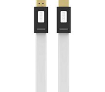 Câble HDMI Essentielb  2.0/18Gbps plat 2M Blanc