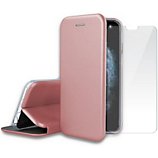 Pack Ibroz  iPhone 11 Pro Etui cuir rose