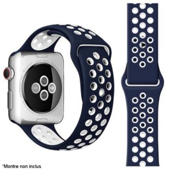 Ibroz Apple Watch Sport 38/40/41mm bleu/blanc