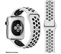 Bracelet Ibroz  Apple Watch Sport 42/44/45mm noir/blanc