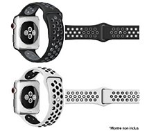 Bracelet Ibroz  Apple Watch Sport 42/44/45mm noir+blanc