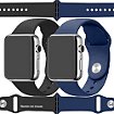 Bracelet Ibroz Apple Watch SoftTouch 44/45mm noir+bleu