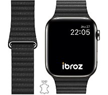 Bracelet Ibroz  Apple Watch Cuir Loop 42/44/45mm noir