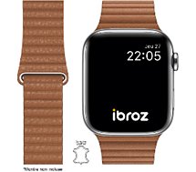 Bracelet Ibroz  Apple Watch Cuir Loop 38/40/41mm marron